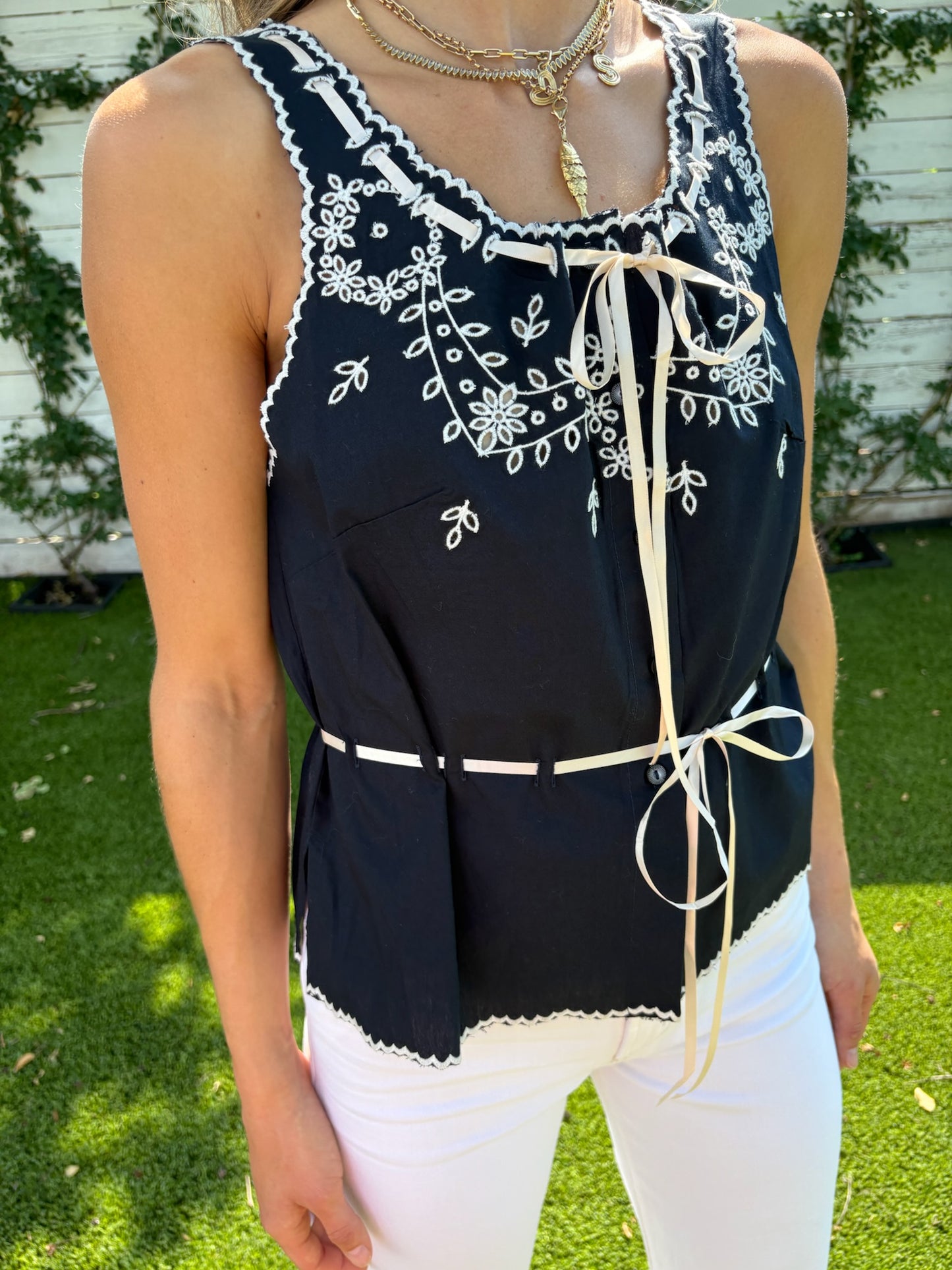 cassara top cutwork embroidery