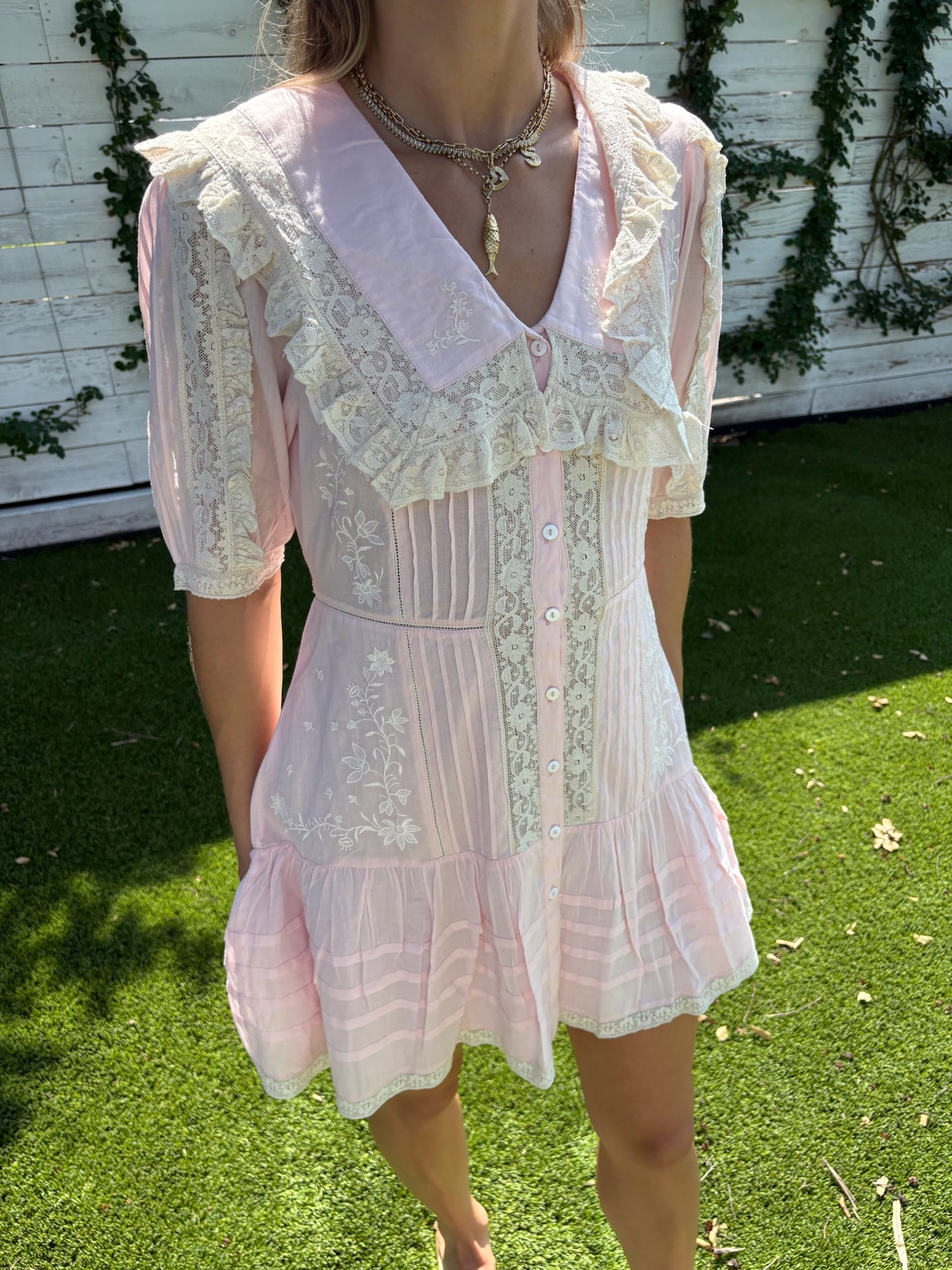 dove dress embroidered