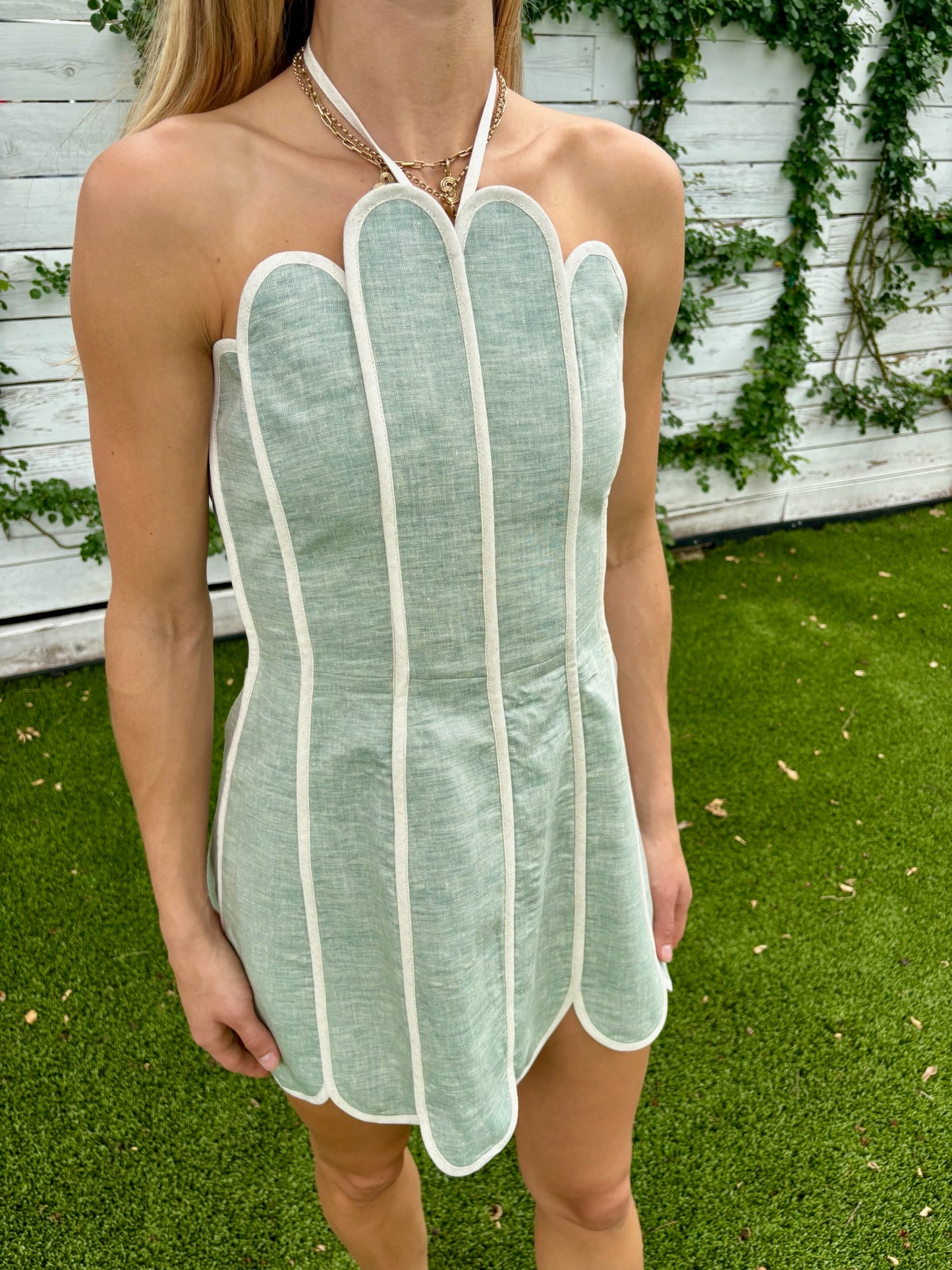 lenny dress seafoam