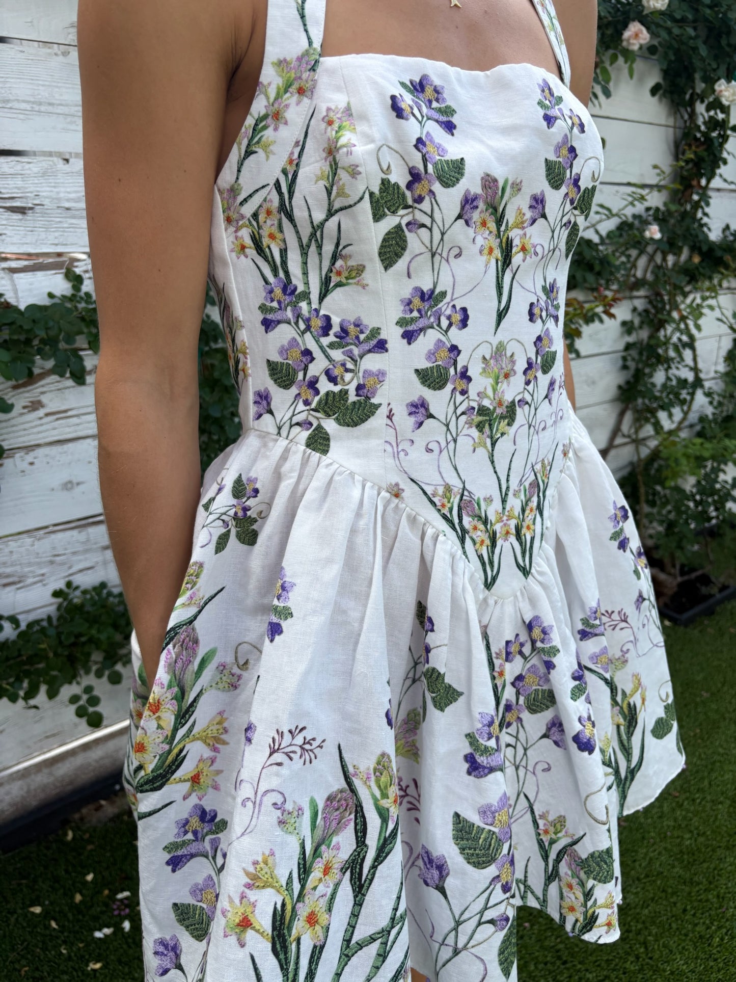 anya corseted mini dress