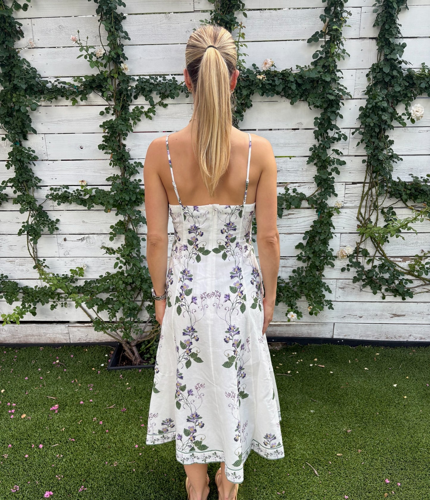 anya v-neck midi dress