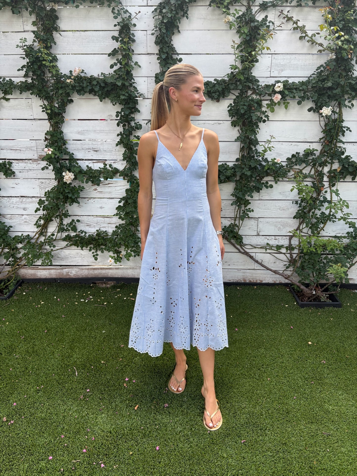 dhara v-neck midi dress