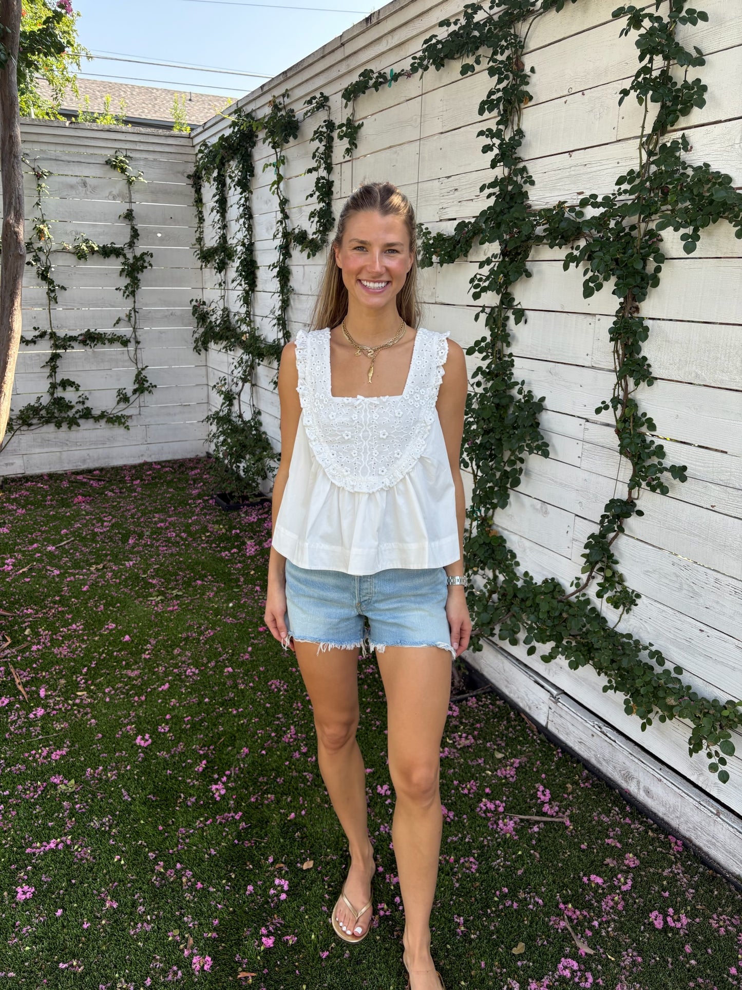 laura eyelet top