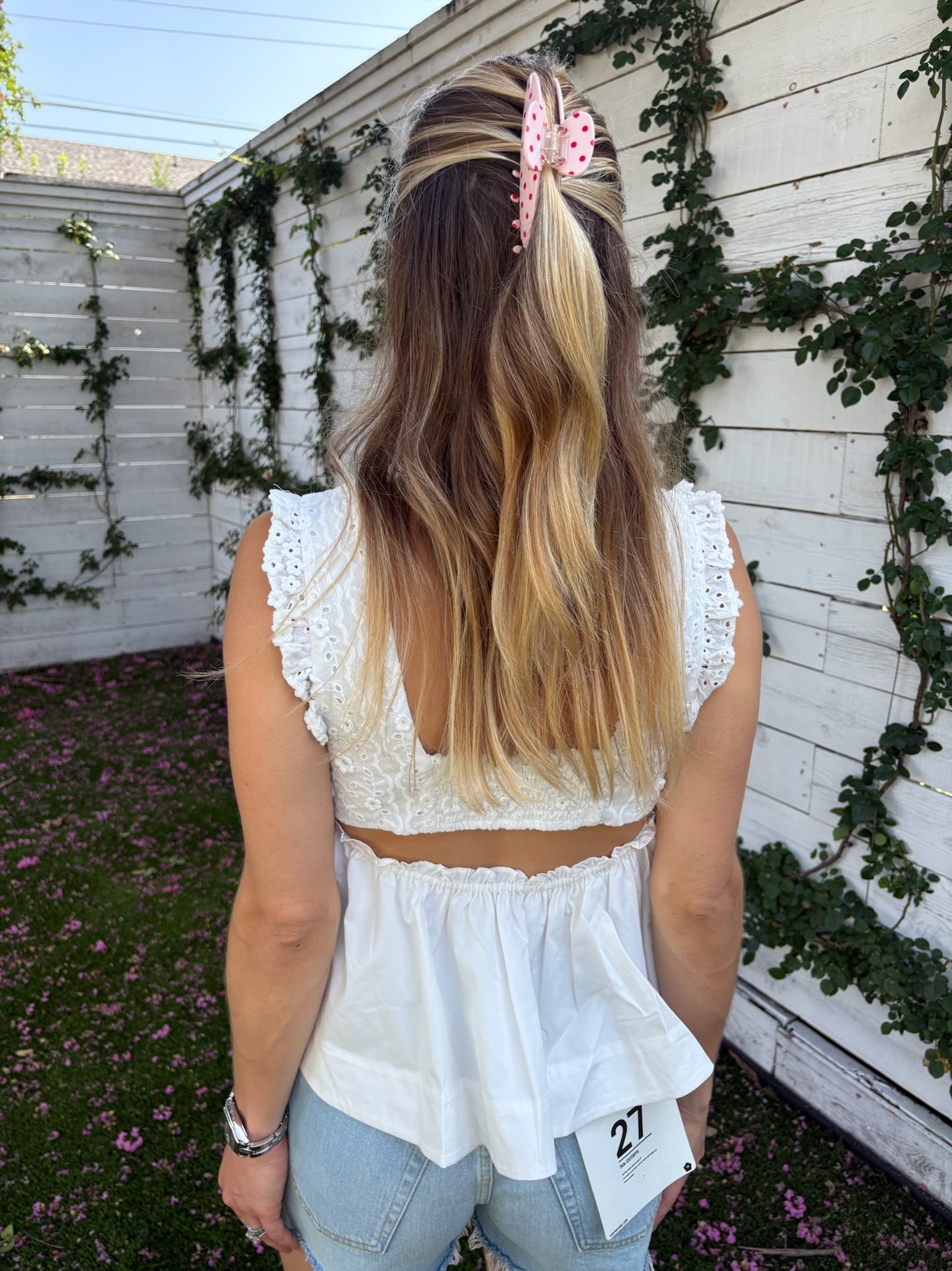 laura eyelet top