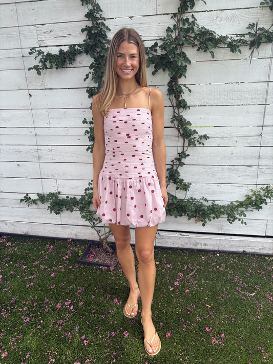 sia bubble hem mini dress