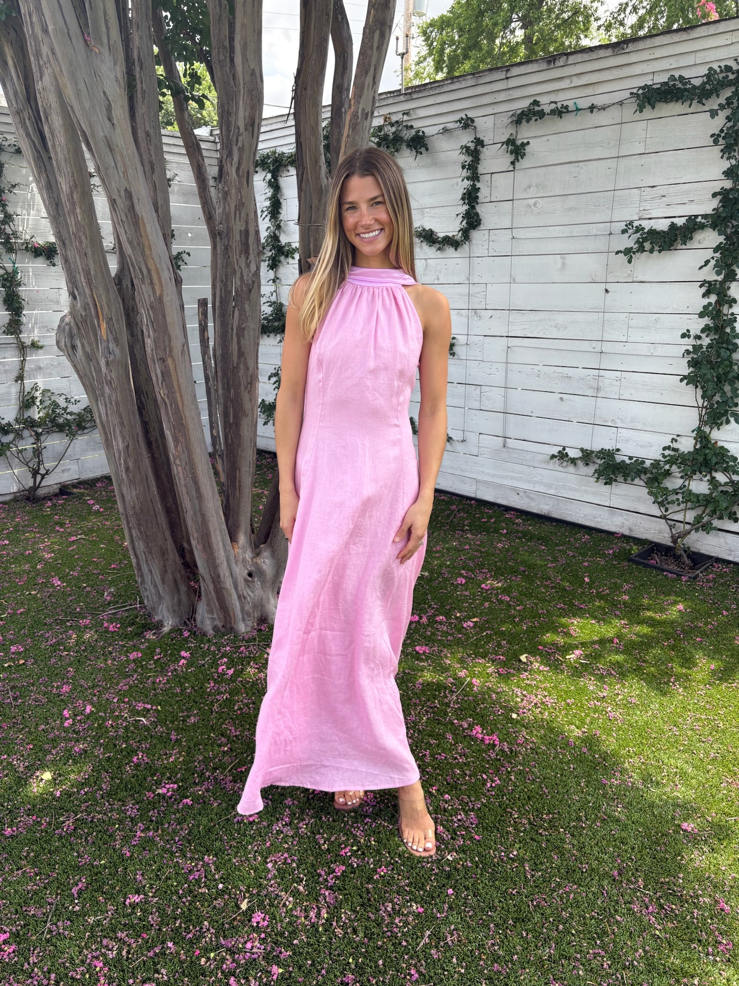 lousie linen maxi dress