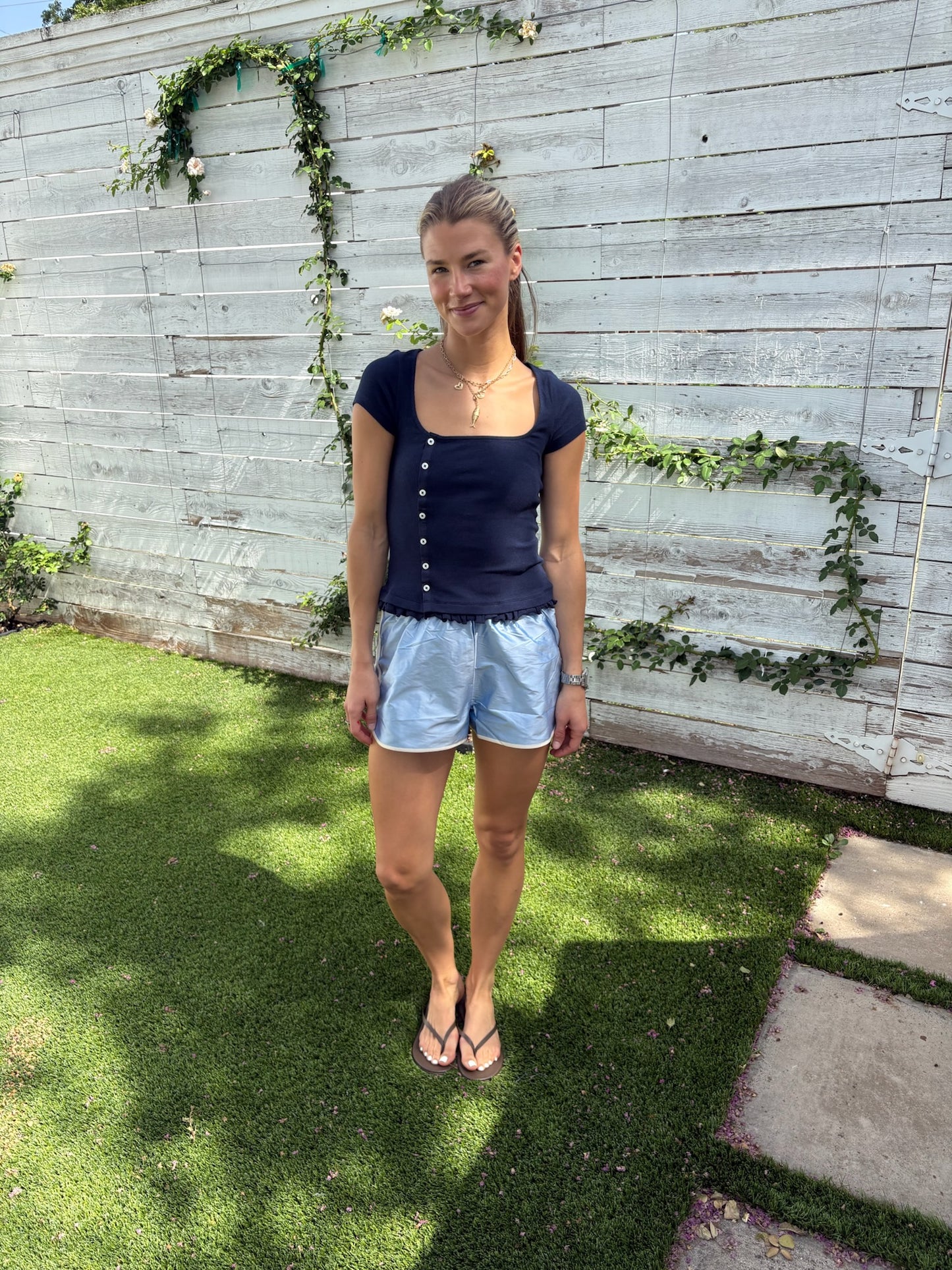 the taffeta racer stripe short