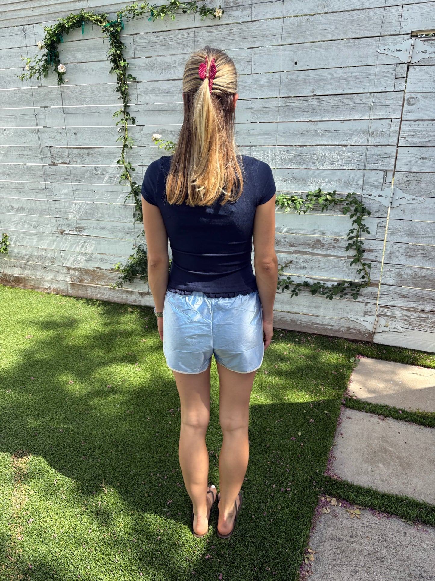 the taffeta racer stripe short