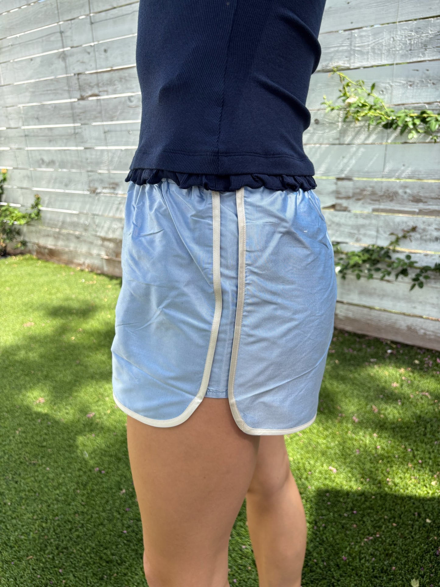 the taffeta racer stripe short
