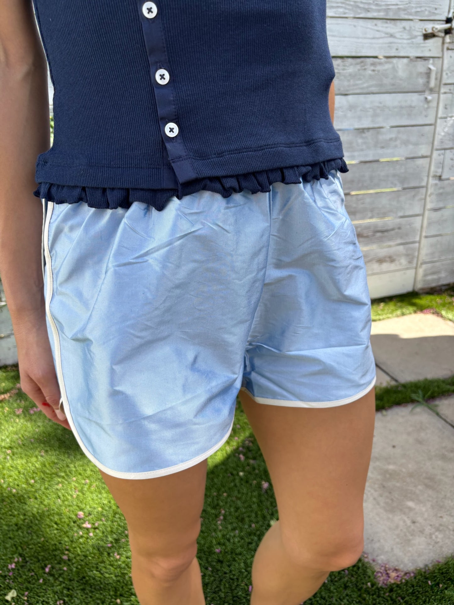 the taffeta racer stripe short
