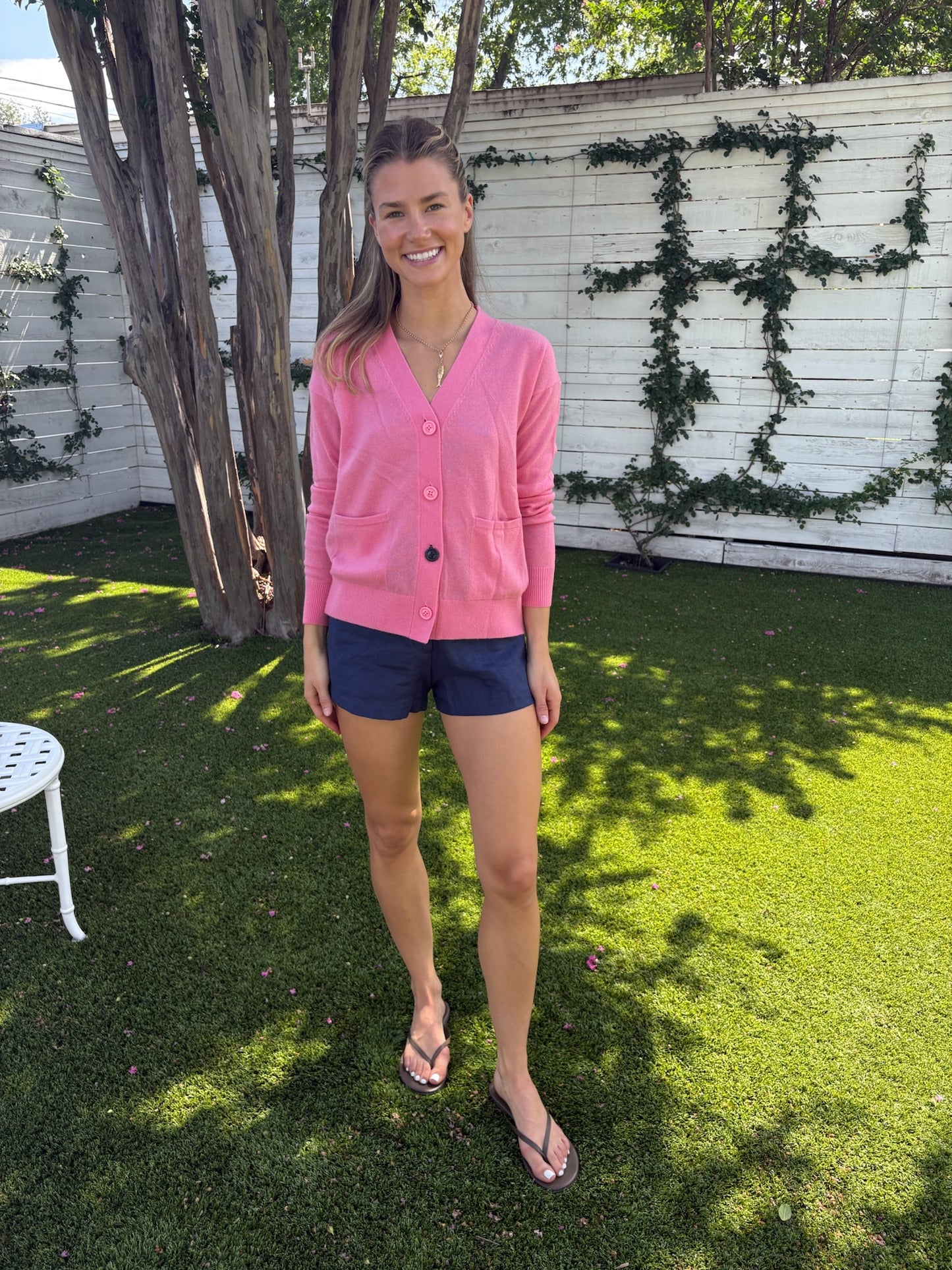 the wrap cardigan bubble pink