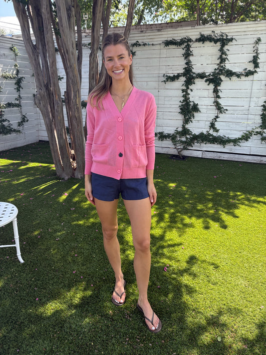 the wrap cardigan in bubble pink