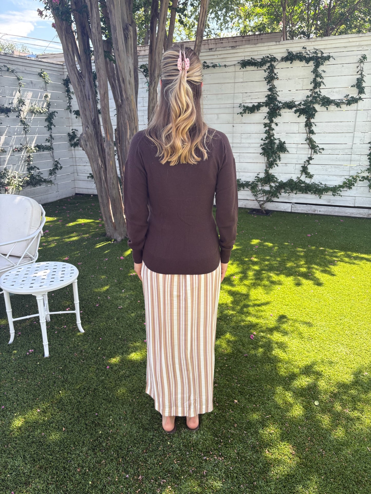 the wrap cardigan dark chocolate