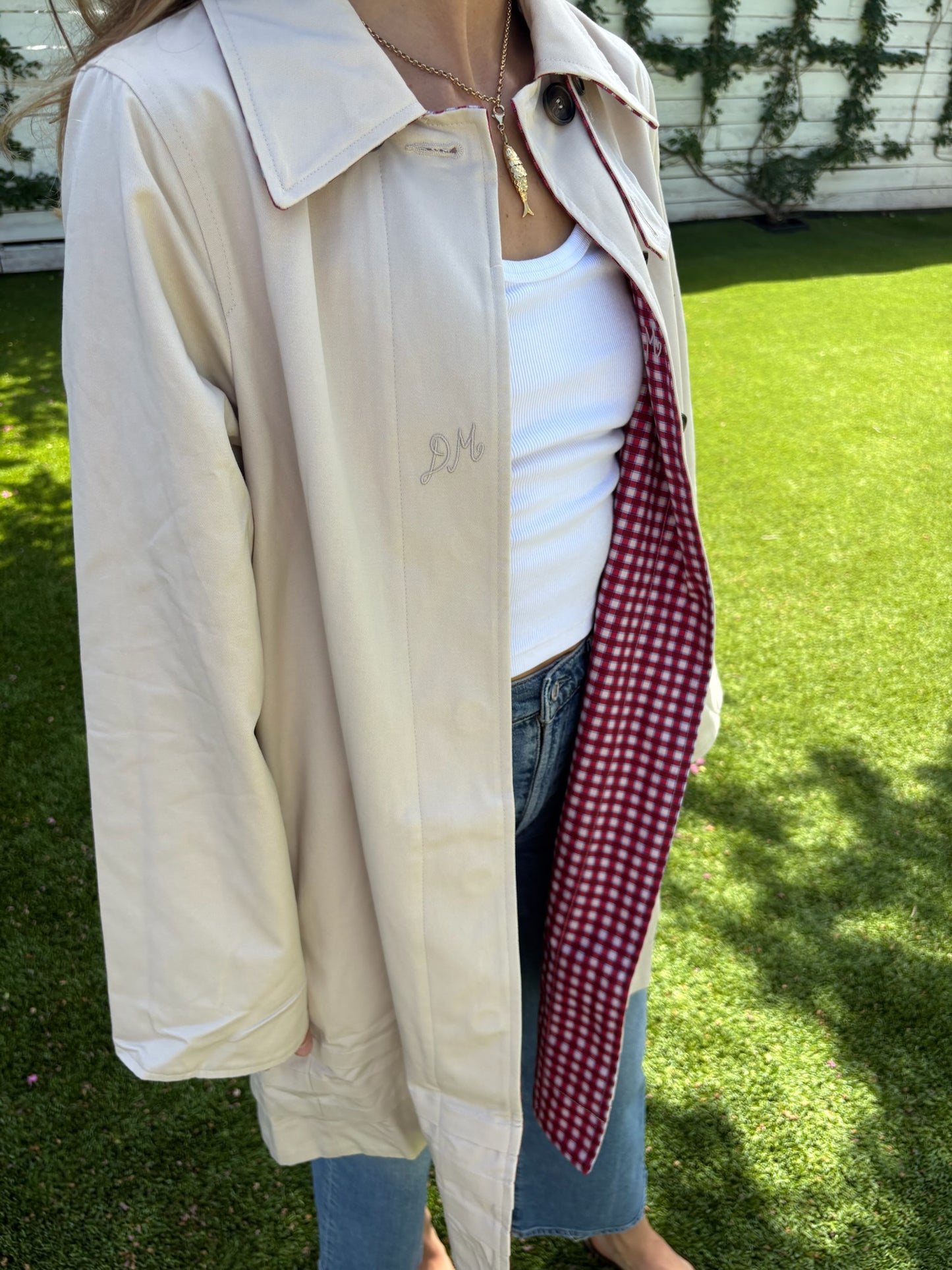 mercedes bow reversible trench
