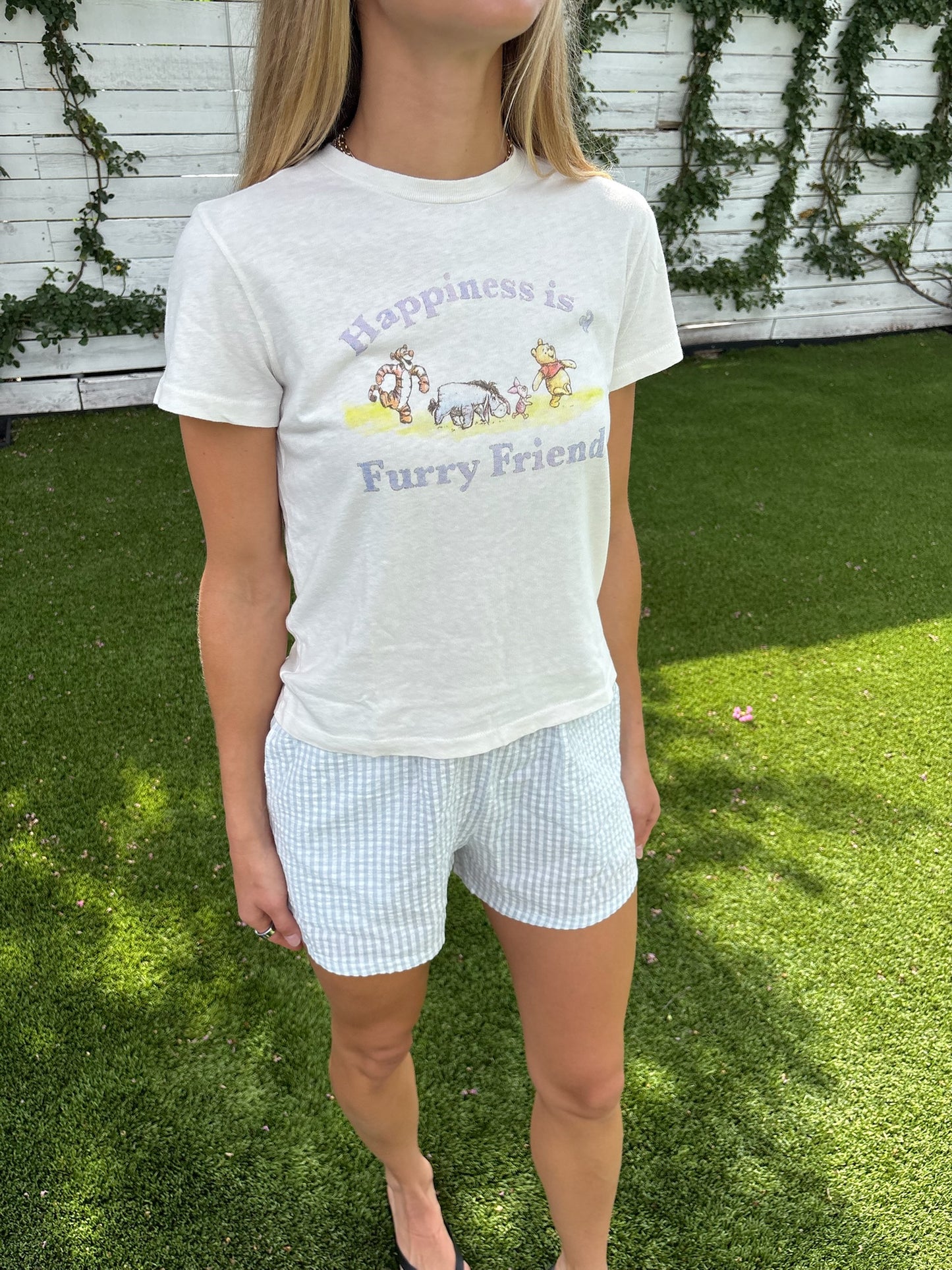 the cotton gingham tap short