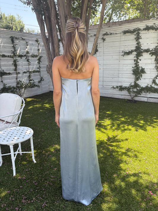 la lune strapless column maxi dress