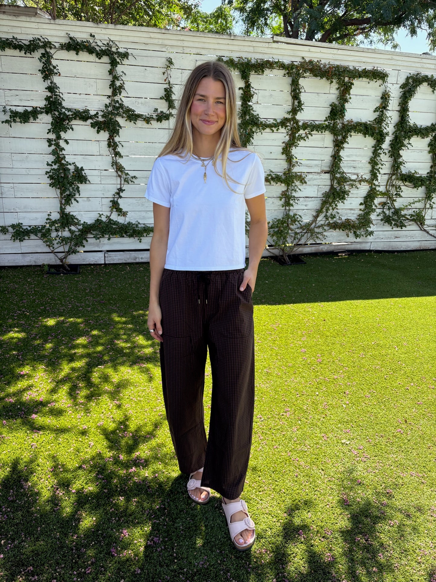 theo drawstring poplin pant