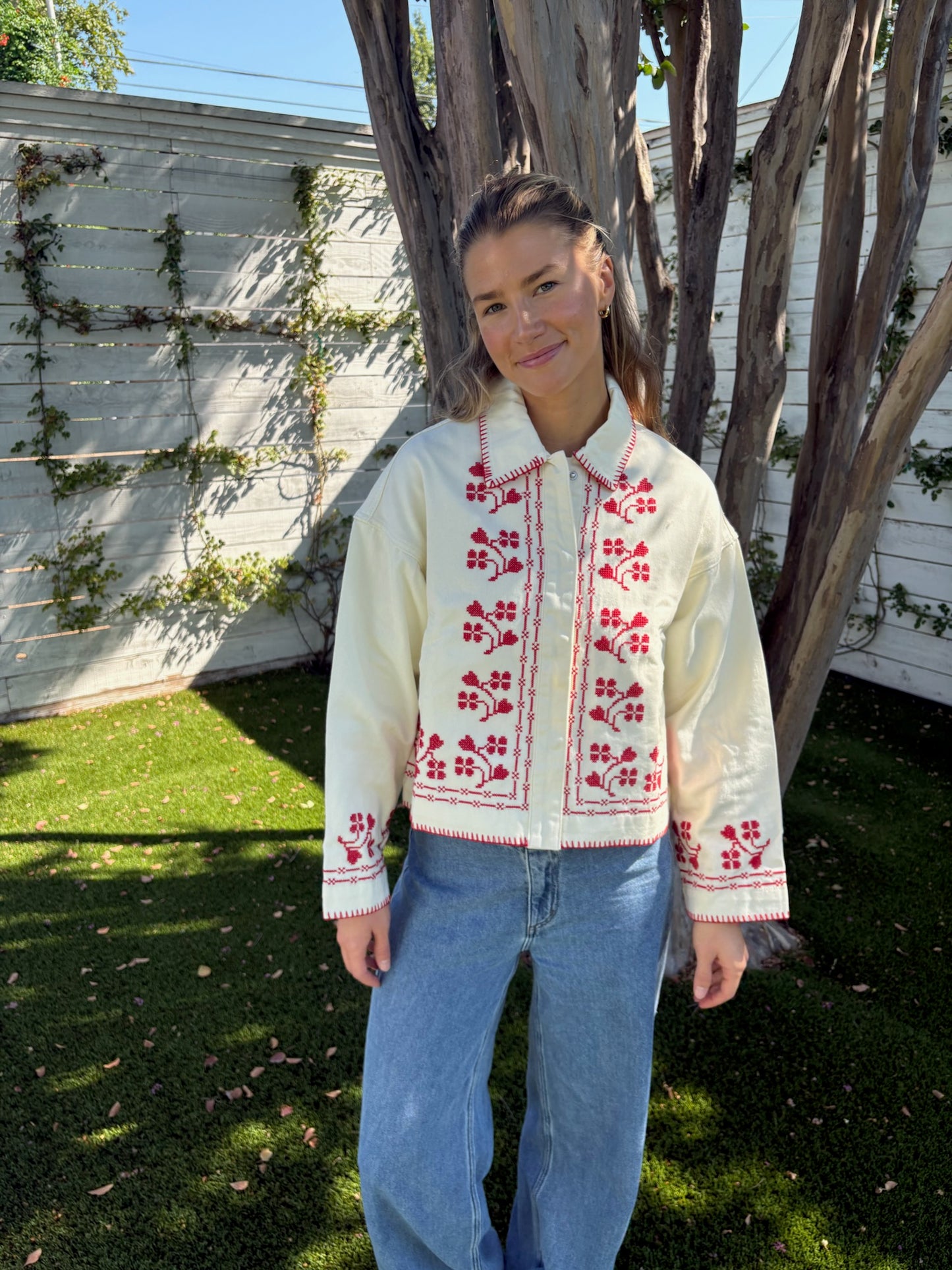 embroidery denim jacket