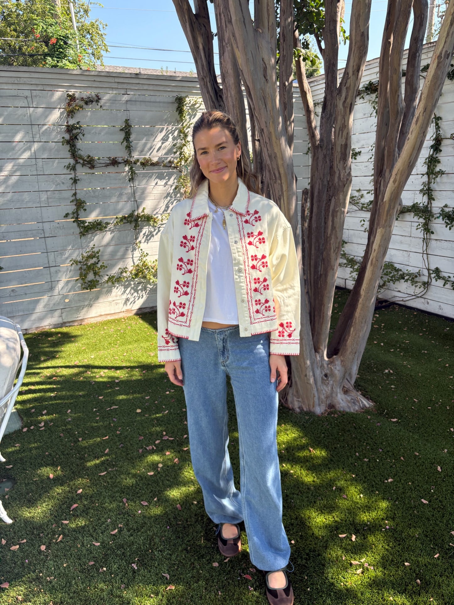 embroidery denim jacket