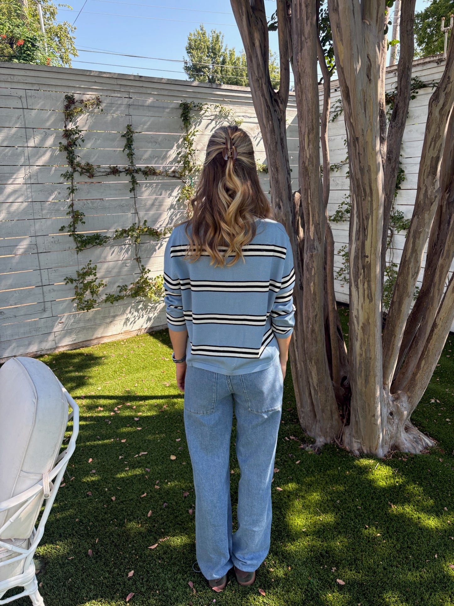 stripes knitted polo