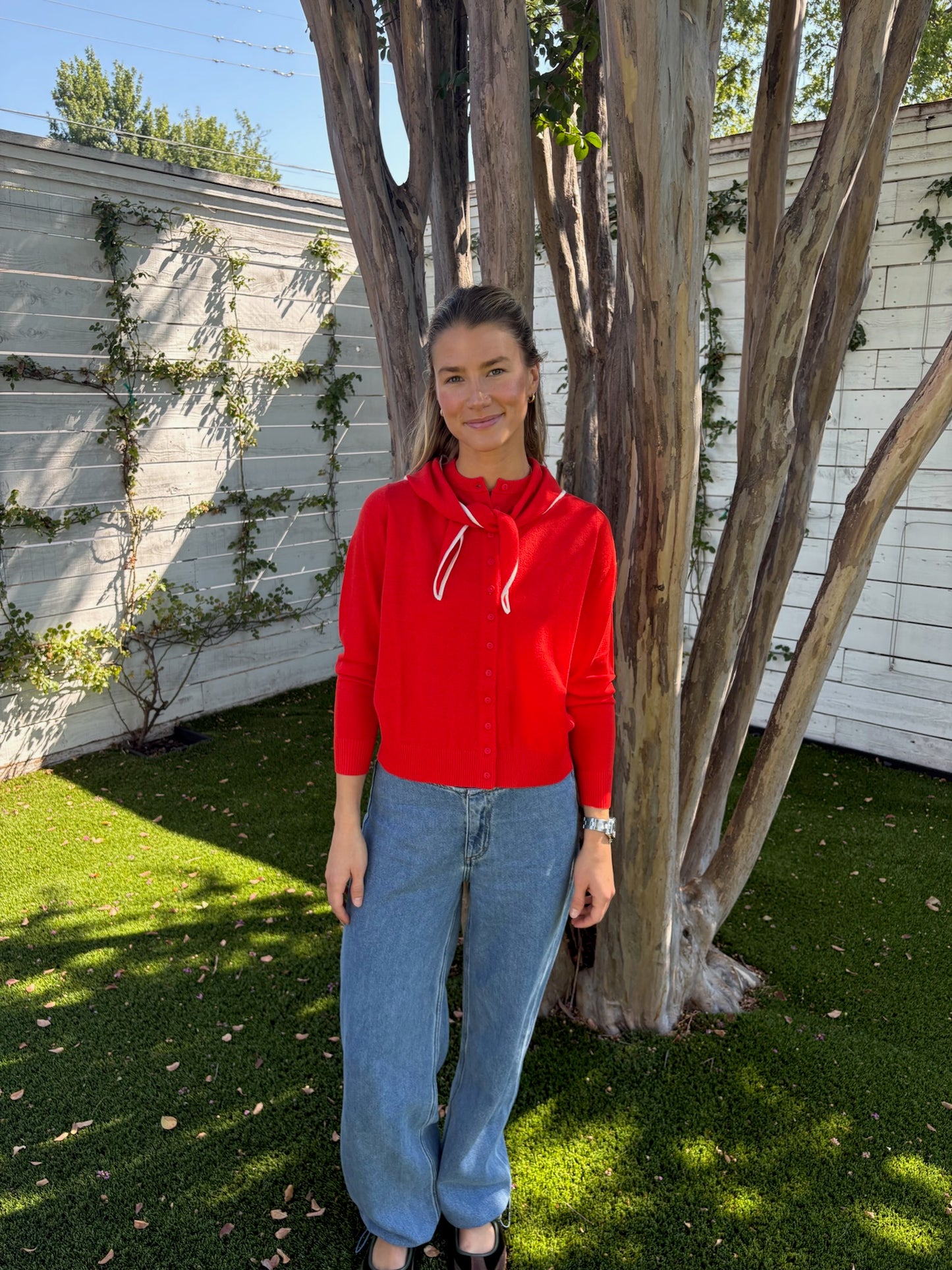 scarf neck lara cardigan