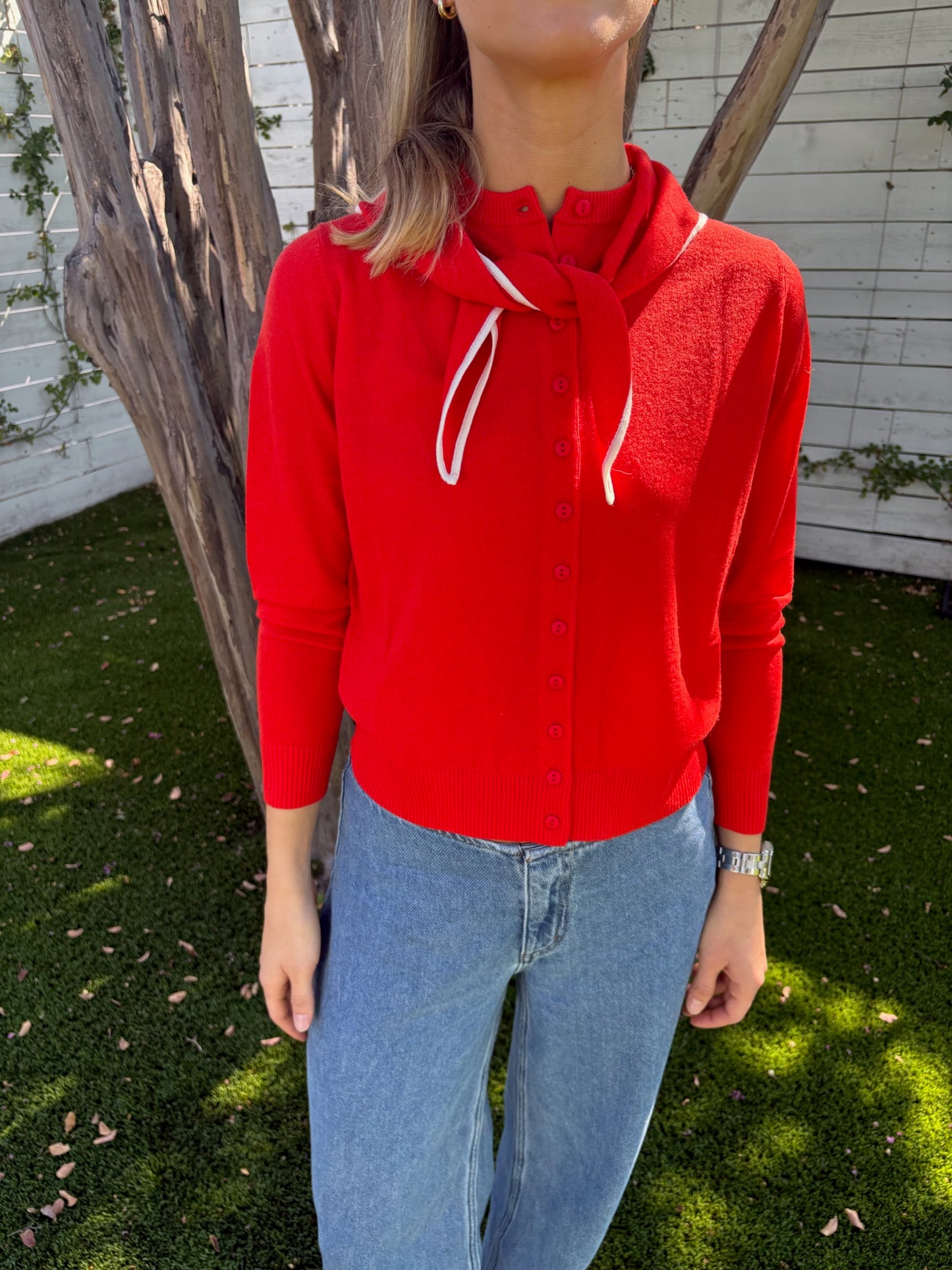 scarf neck lara cardigan
