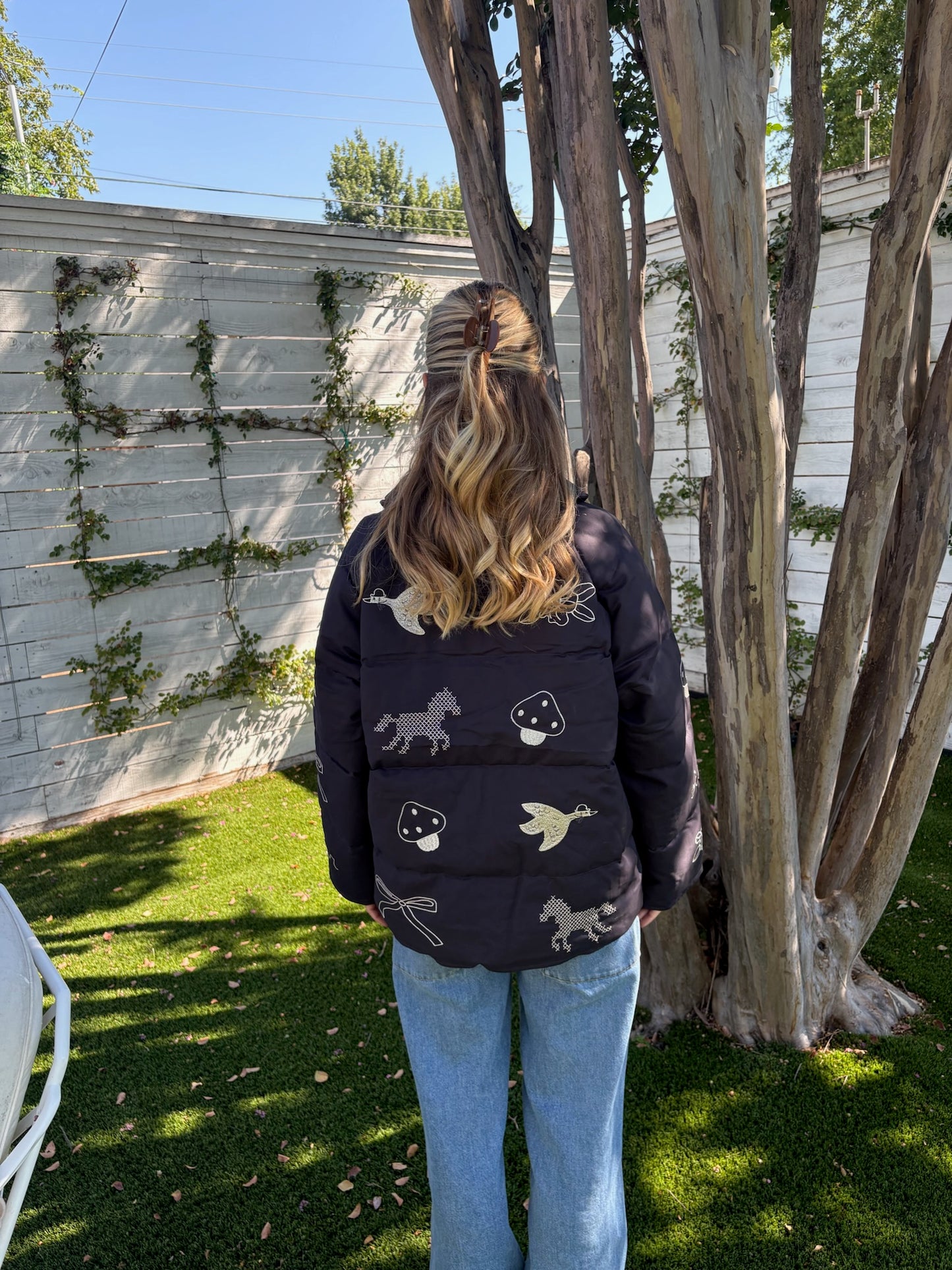 embroidered down jacket