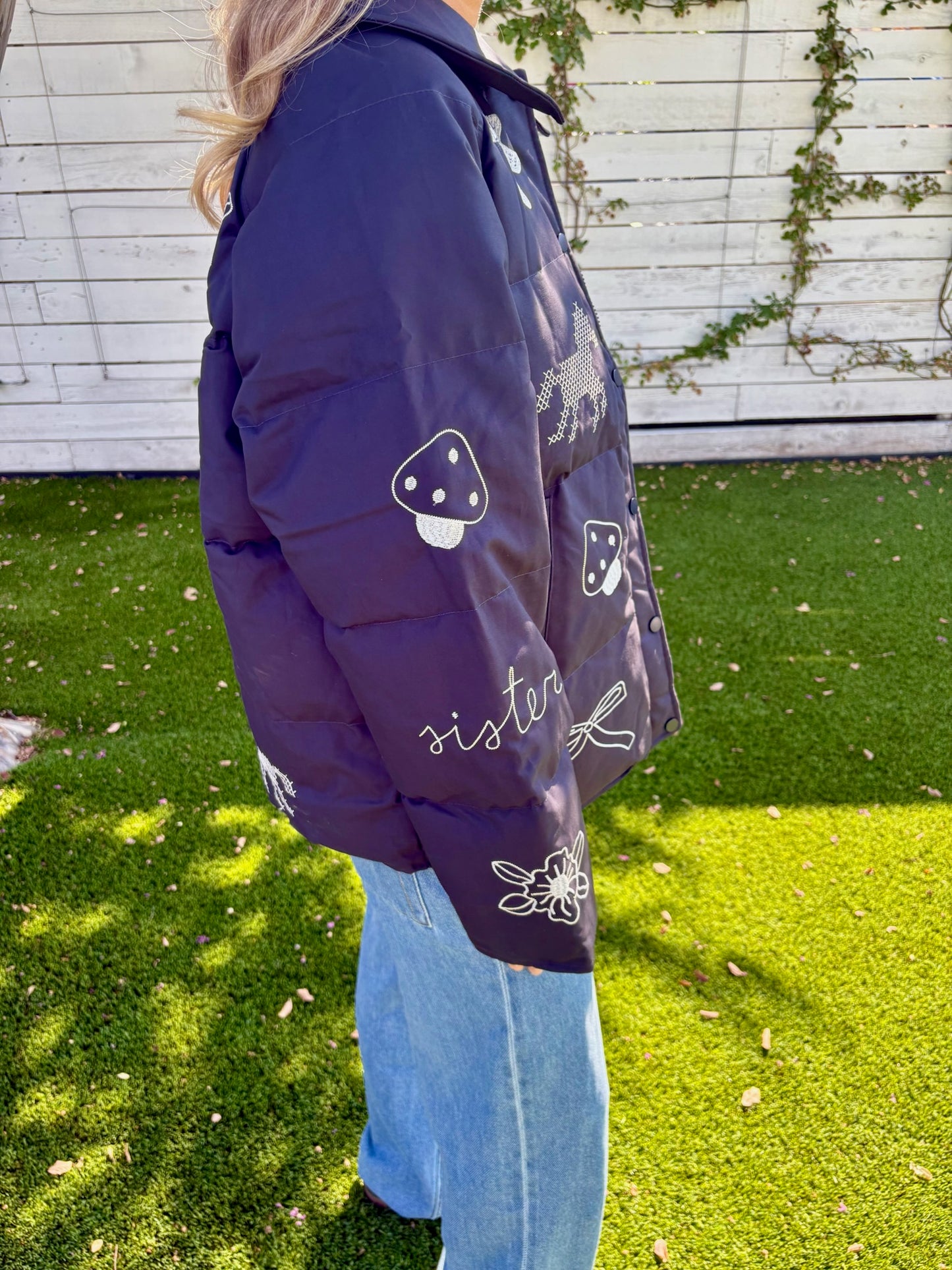 embroidered down jacket