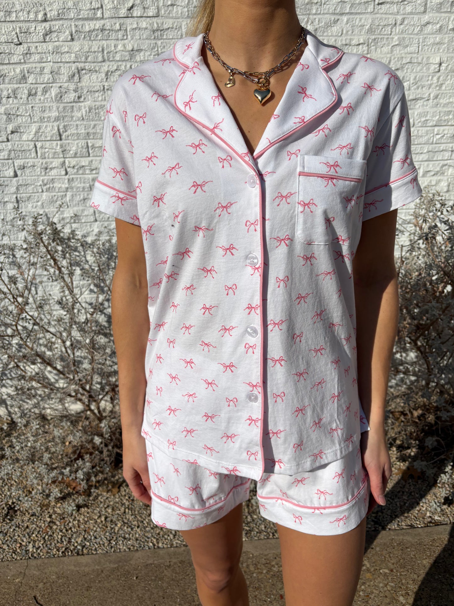 womens pima short sleeve sleep set