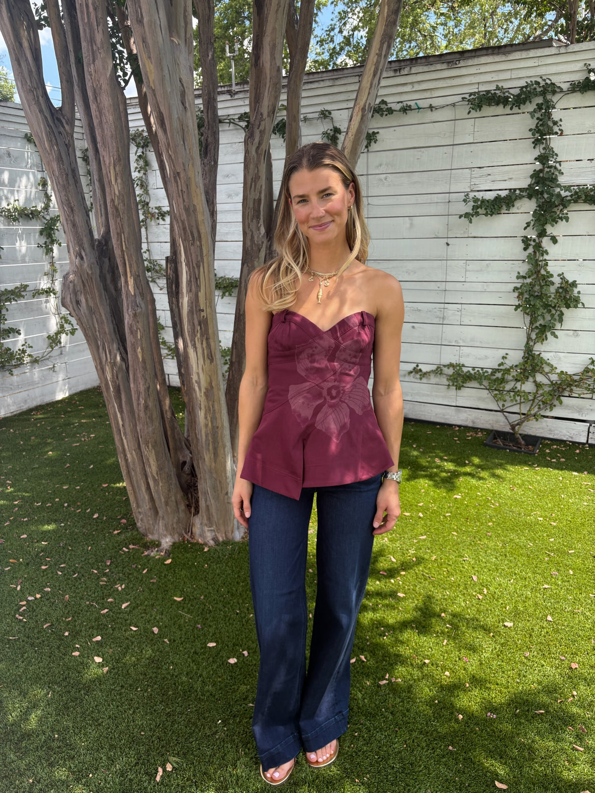 carmen denim top