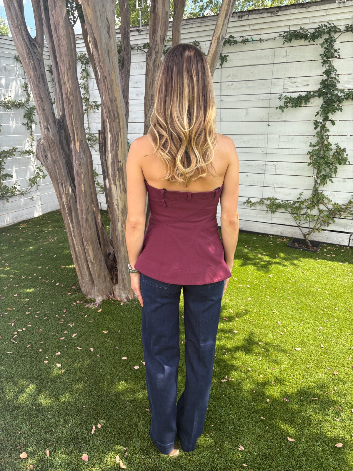 carmen denim top