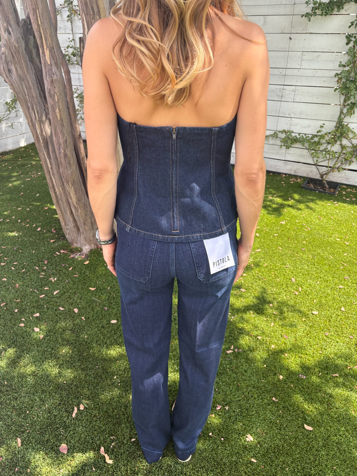 lana double button ultra wide leg jean