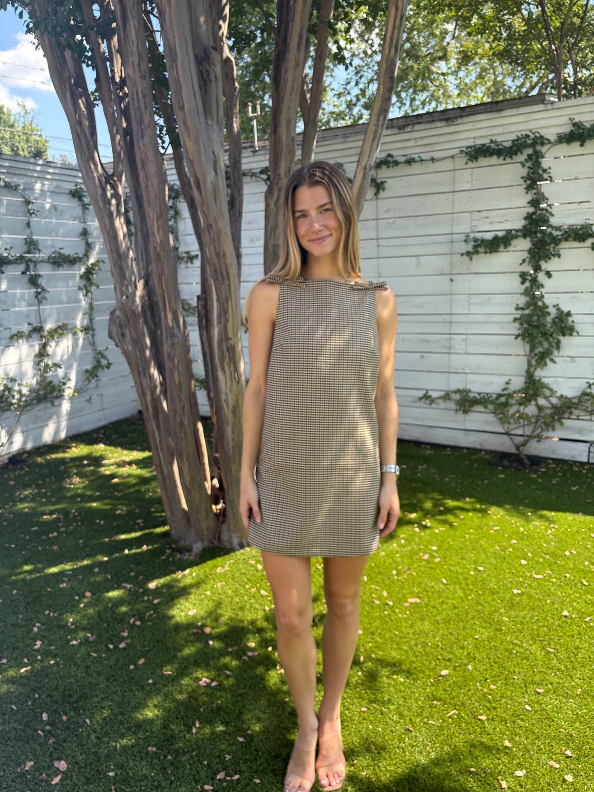 check gigi mini dress