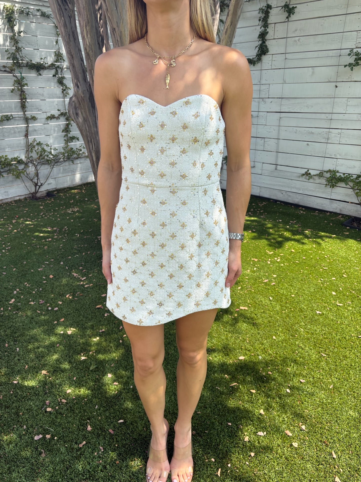 liore curved hem mini dress
