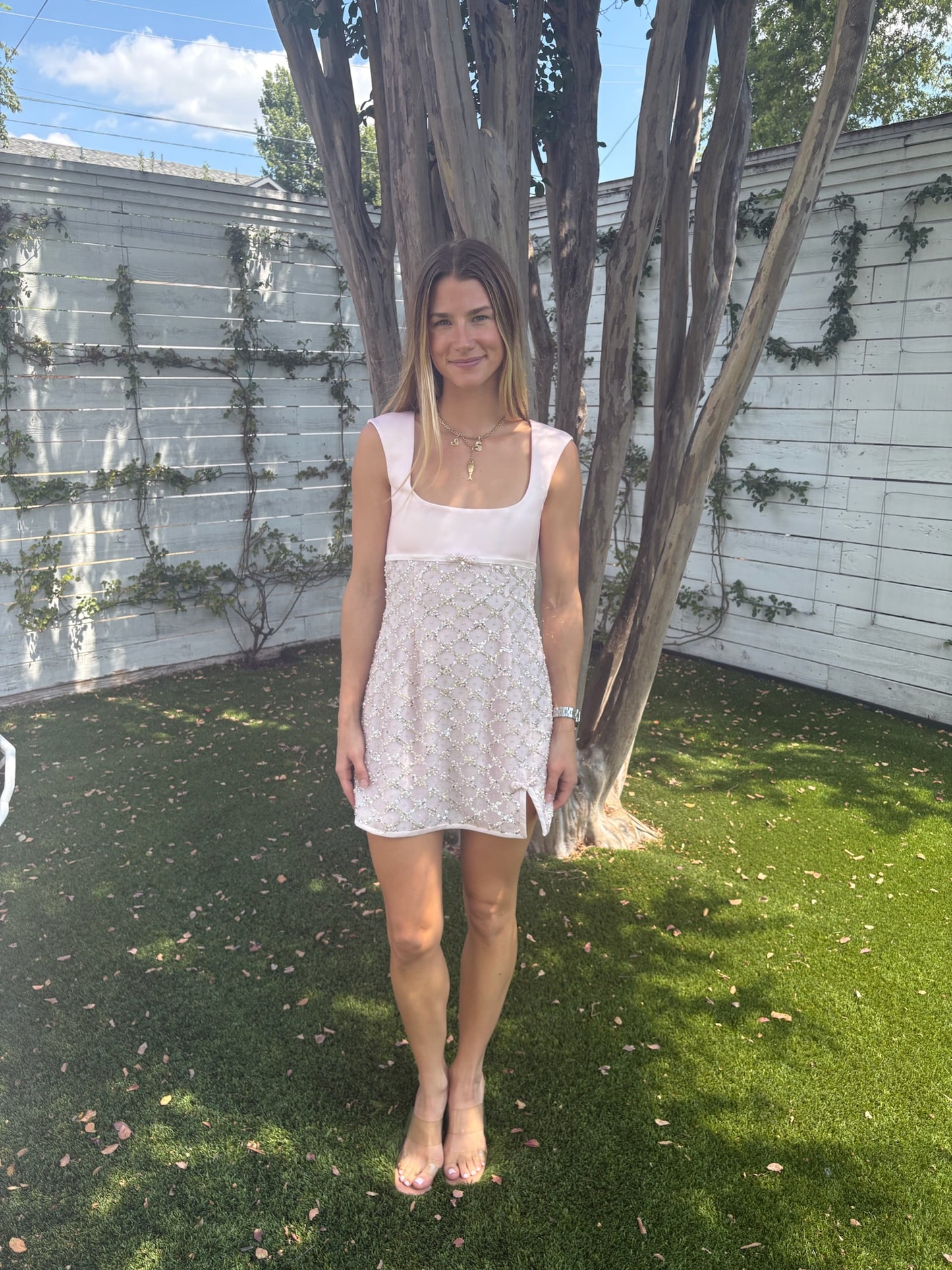 daya beaded dress pink