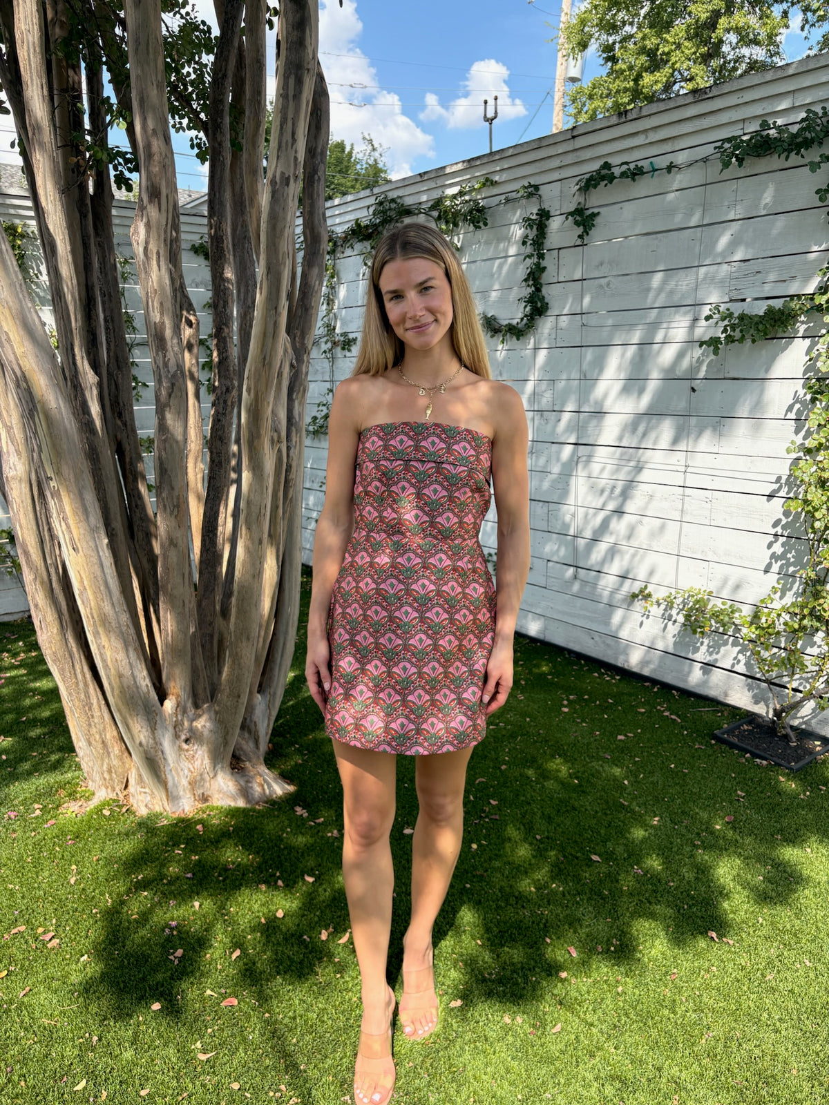 sutton dress in jaipur tapestry