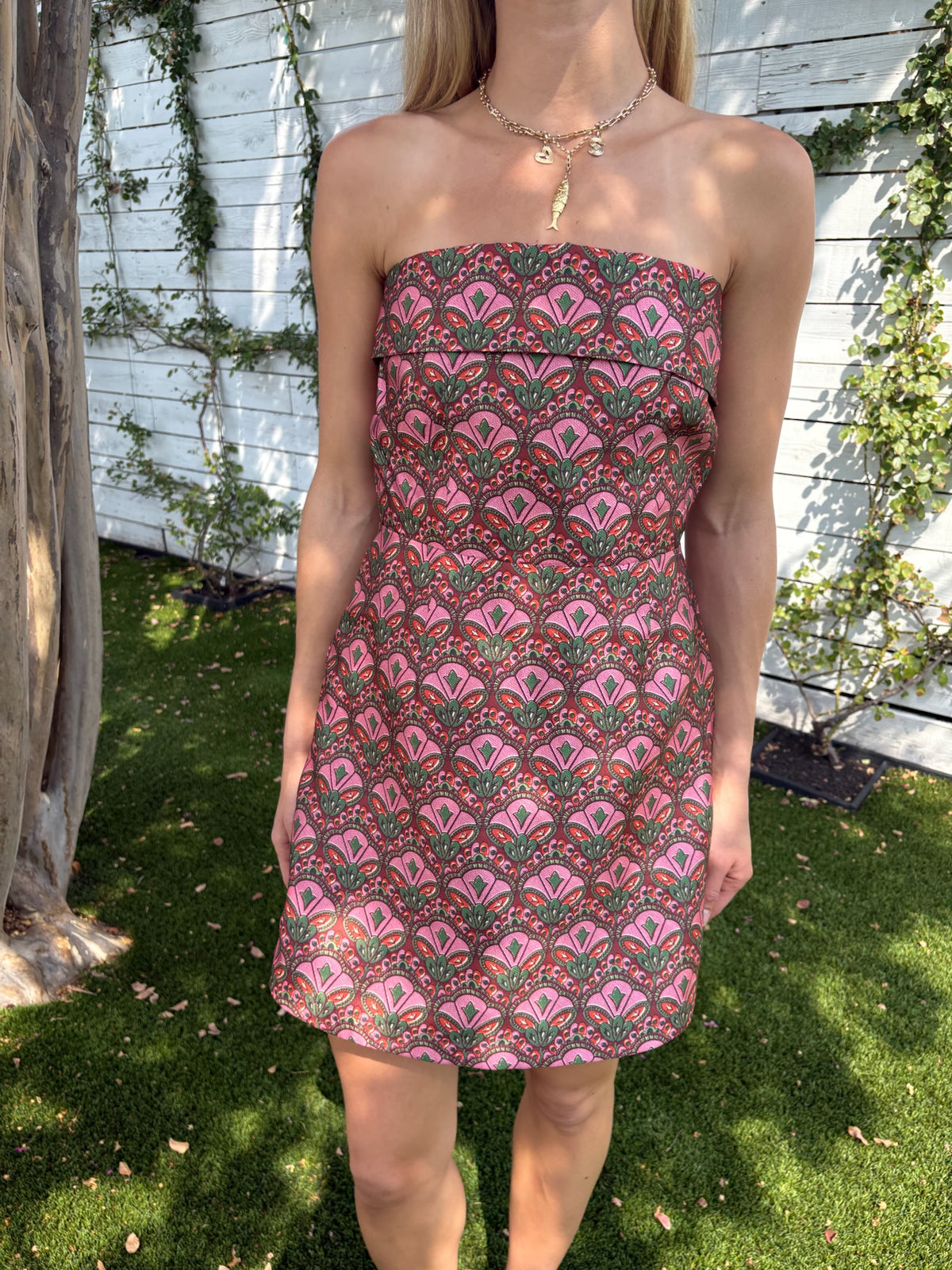 sutton dress in jaipur tapestry