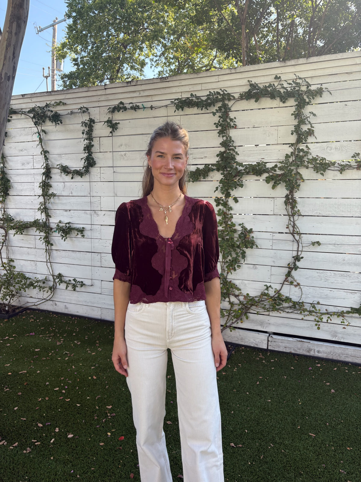 ursula top in bordeaux