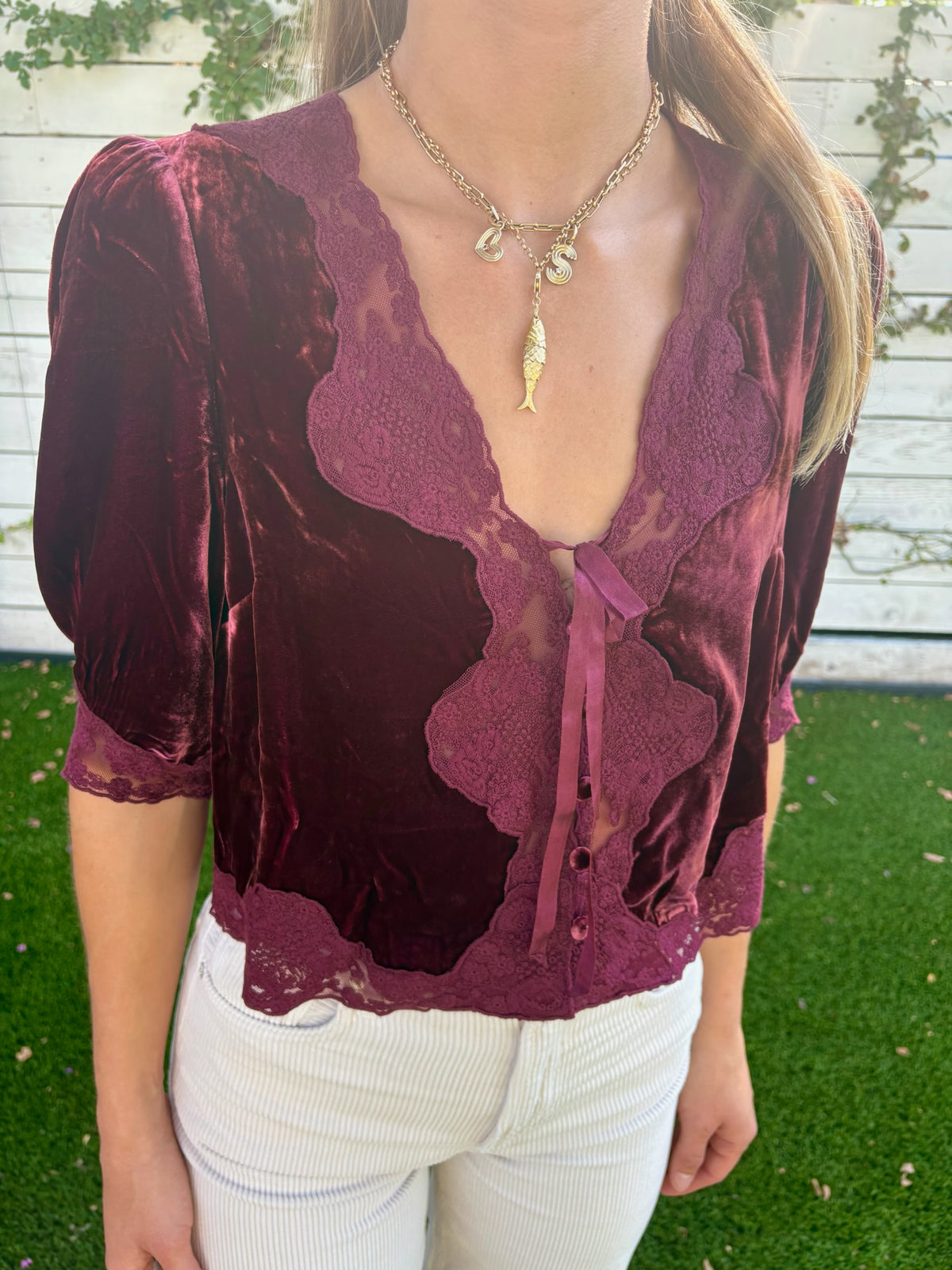 ursula top in bordeaux