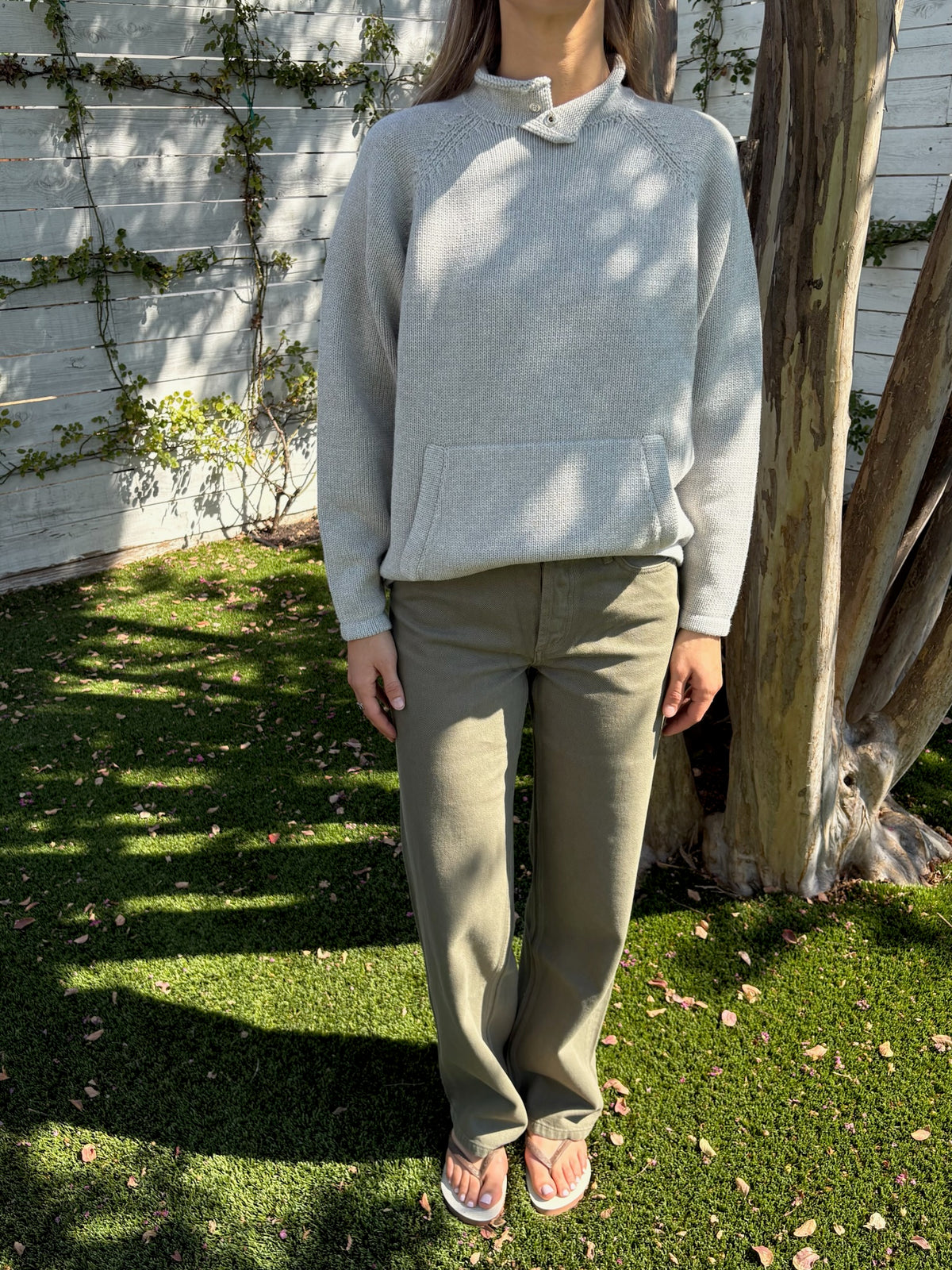 snap collar sweater
