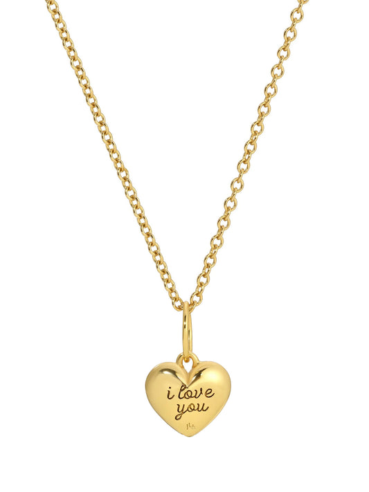 "i love you" engraved heart necklace