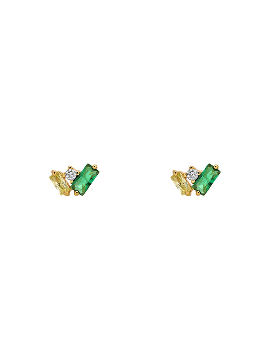 olivia emerald and crystal studs
