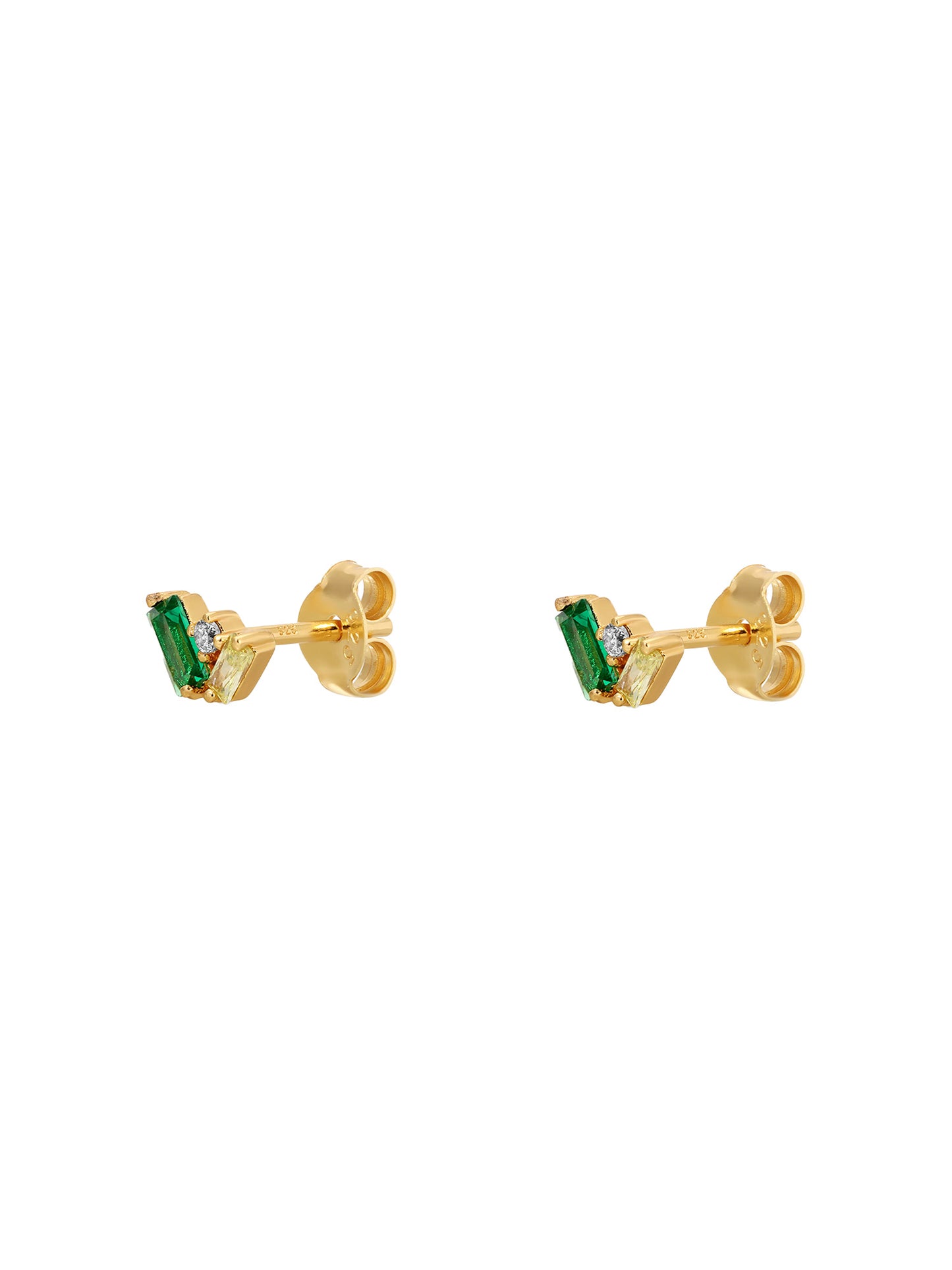 olivia emerald and crystal studs