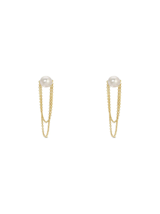 parker pearl with chain earrings