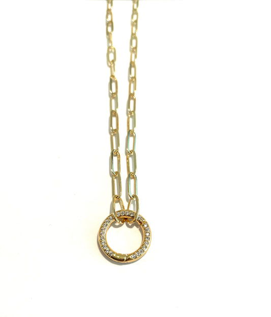 18" small paper clip w/ large diamond circle extender